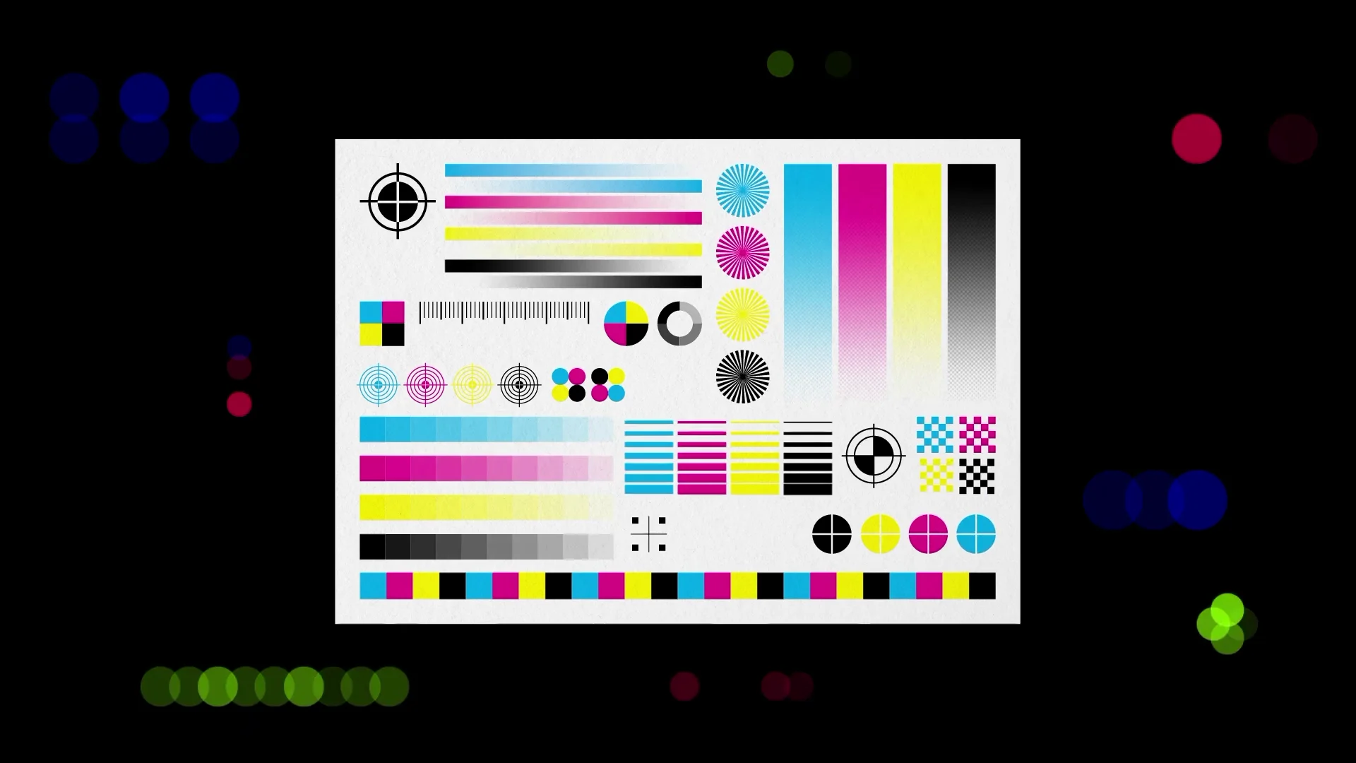 Capture de la vidéo : illustration avec éléments graphiques d'une planche d'impression, diodes lumineuses