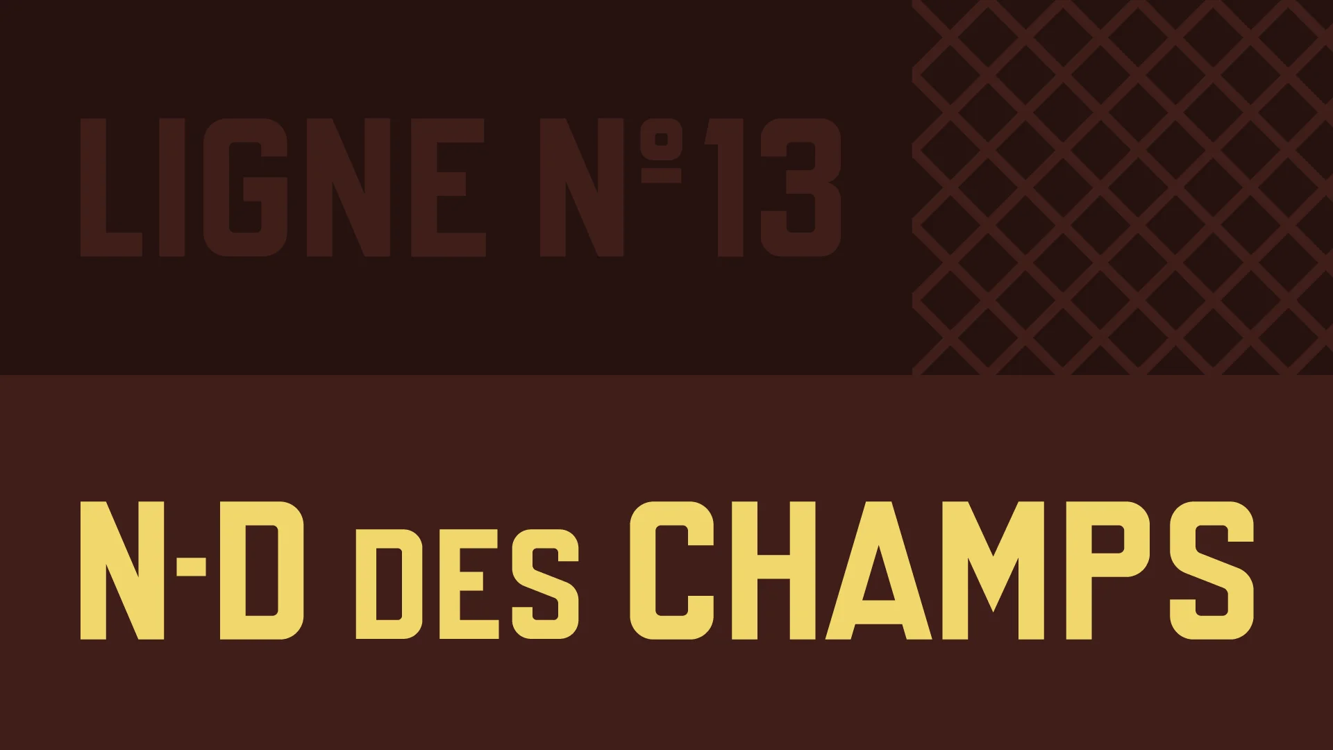 Démonstration du lettrage Carrossage avec les mots « Ligne n°13 et « N-D des Champs ».