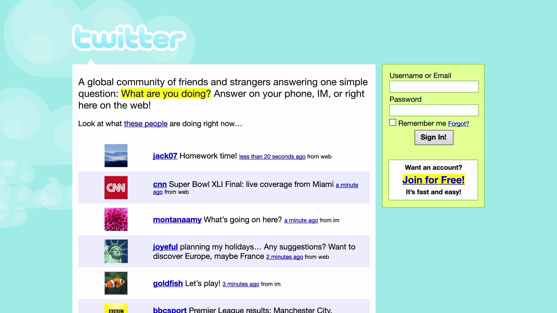 Capture de la vidéo : reproduction d'une ancienne interface du réseau social Twitter.
