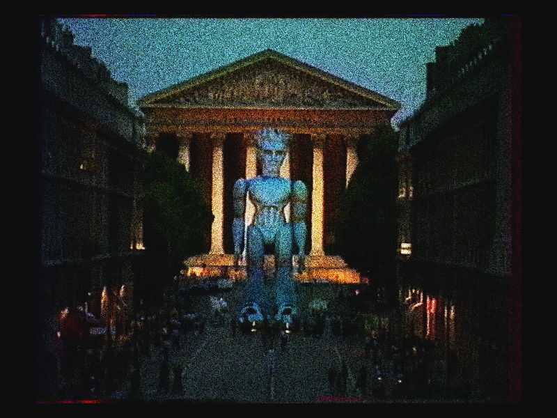 Le géant Roméo devant l'Église de la Madeleine